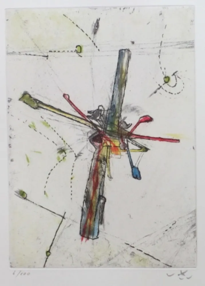 Ets En Aquatint Matta - Droites libérées (planche 5)