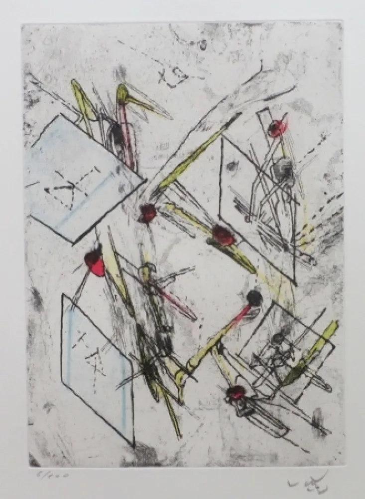 Ets En Aquatint Matta - Droites libérées (planche 6)