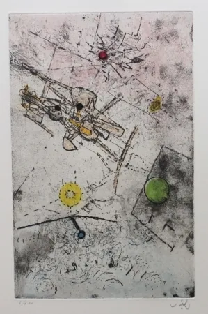 Ets En Aquatint Matta - Droites libérées (planche 7)