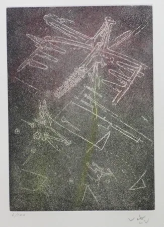 Ets En Aquatint Matta - Droites libérées (planche 8)