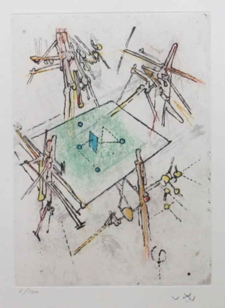 Ets En Aquatint Matta - Droites libérées (planche1)