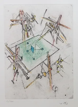 Ets En Aquatint Matta - Droites libérées (planche1)