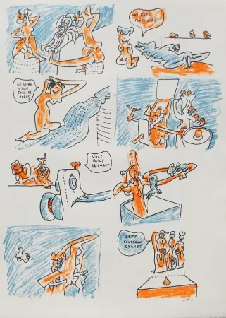 Lithografie Matta - Fête couchée