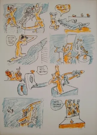 Lithografie Matta - Fête couchée