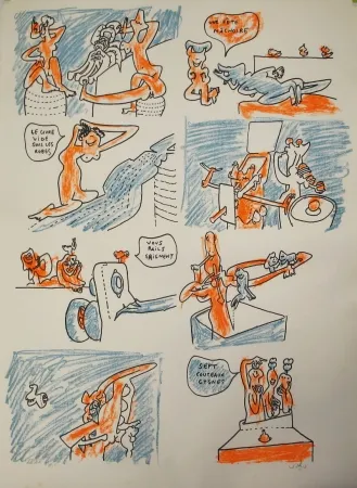 Lithografie Matta - Fête couchée