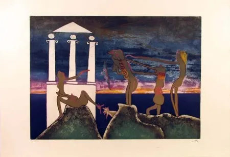 Ets En Aquatint Matta - Hours of the Day Series, 10pm