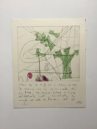 Lithografie Matta - La carte de la force (from Morfolgie Verbali)