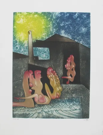 Ets En Aquatint Matta - La Danse de la mort 1
