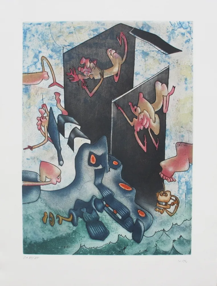 Ets En Aquatint Matta - La Danse de la mort 7