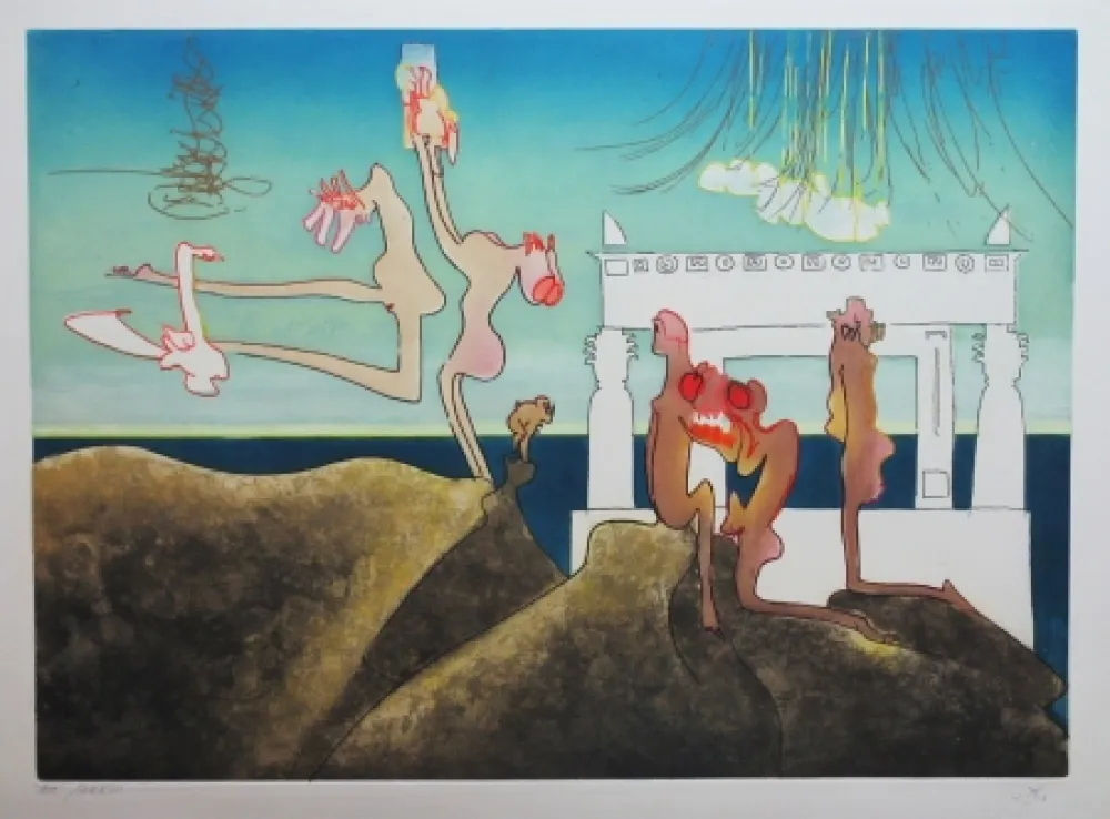 Ets En Aquatint Matta - L'Arc obscur des heures