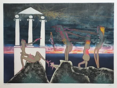 Ets En Aquatint Matta - L'Arc obscur des heures