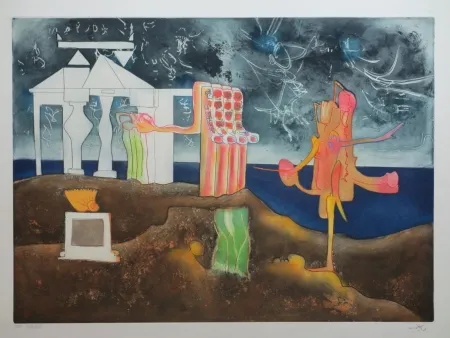 Ets En Aquatint Matta - L'Arc obscur des heures