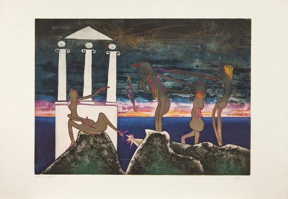 Ets En Aquatint Matta - L'Arc obscure des heures