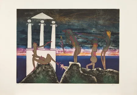 Ets En Aquatint Matta - L'Arc obscure des heures