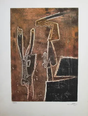 Ets En Aquatint Matta - Le Mur