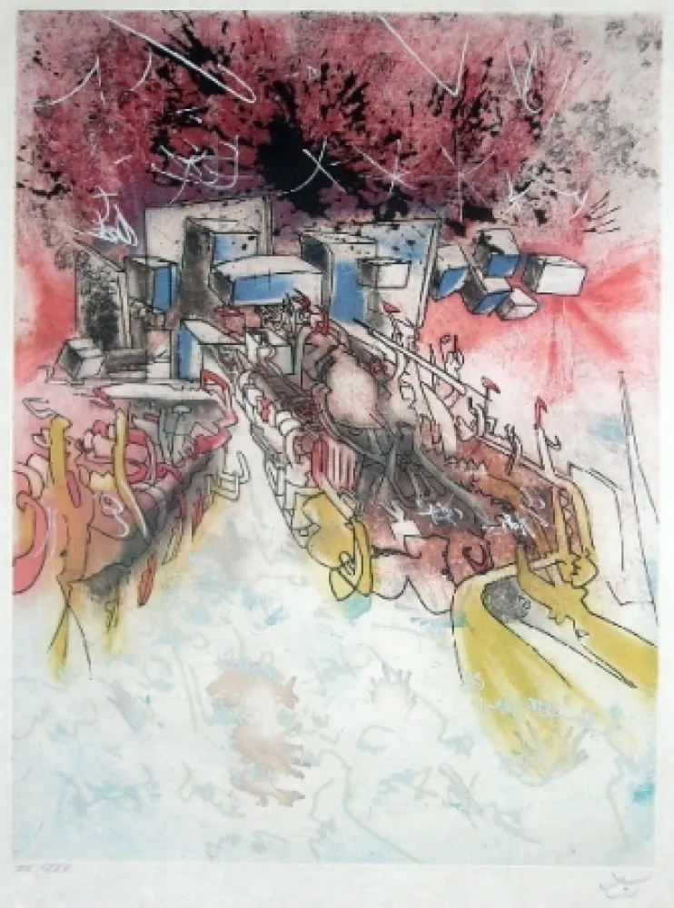 Ets En Aquatint Matta - Le palais d'hiver