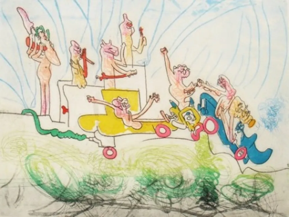 Ets En Aquatint Matta - Les Oh  Tomobiles