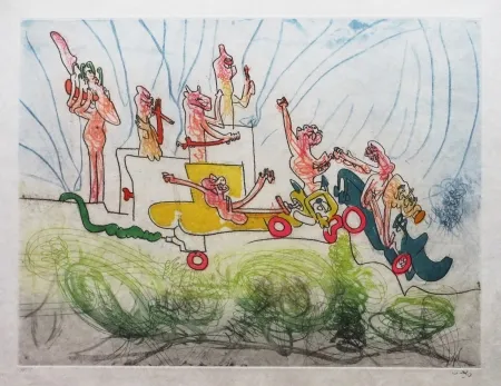 Ets En Aquatint Matta - Les Oh' Tomobiles (Planche 2)