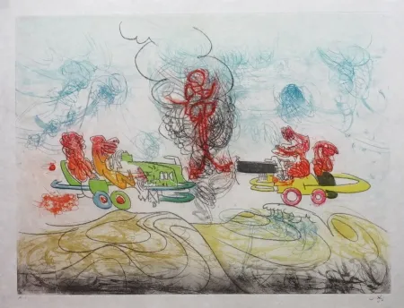 Ets En Aquatint Matta - Les Oh' Tomobiles (Planche 3)