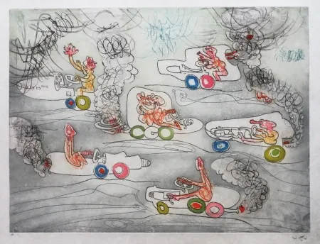 Ets En Aquatint Matta - Les Oh' Tomobiles (Planche 6)