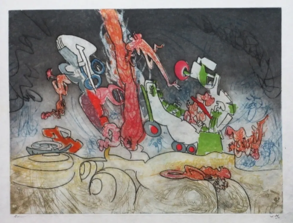 Ets En Aquatint Matta - Les Oh' Tomobiles (Planche 8)