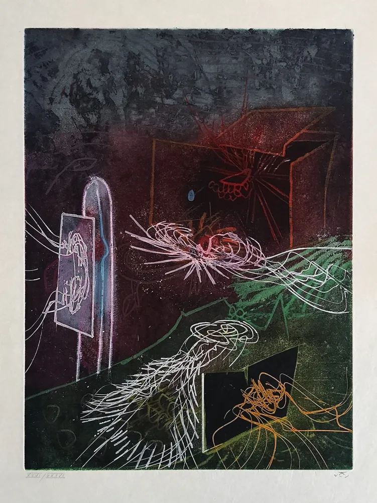 Ets En Aquatint Matta - L'Explosion Qui Éclaire Mon Abime