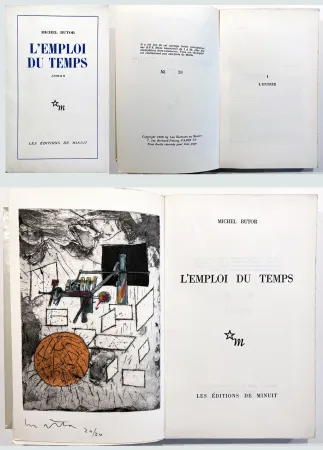 Geïllustreerd Boek Matta - Michel Butor. L'EMPLOI DU TEMPS (1 des 40 avec l'eau-forte rehaussée de Matta) 1956