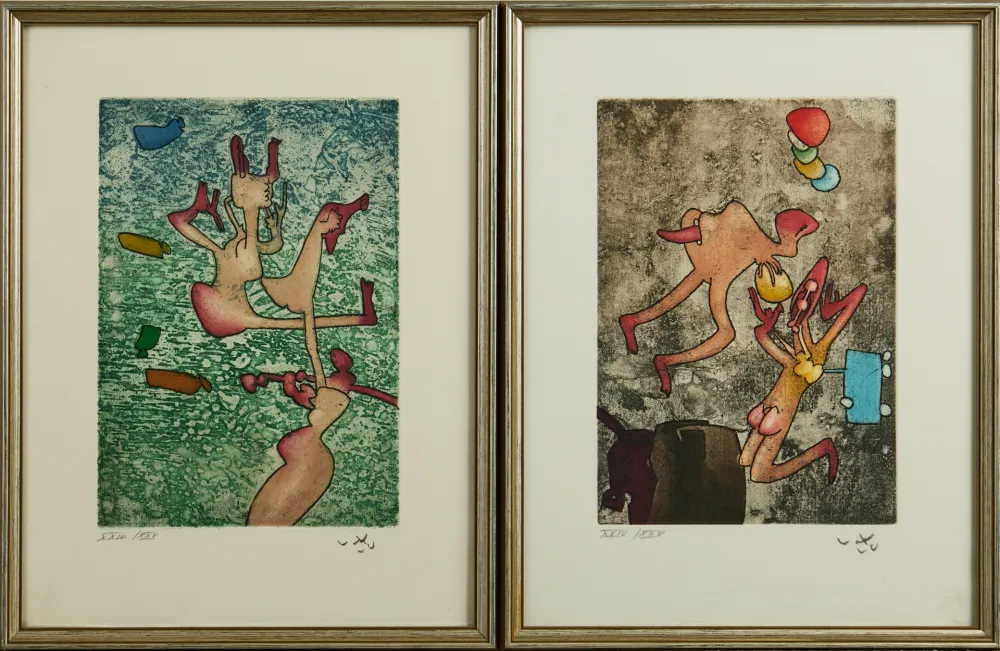 Ets En Aquatint Matta - Mots desserre freins, planche 3 and 4