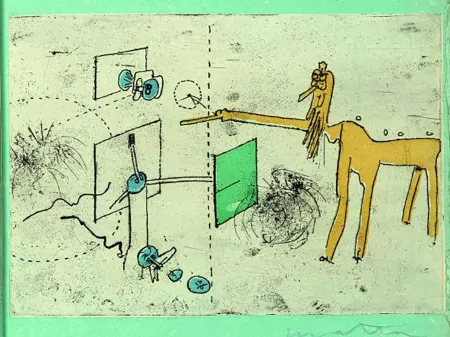 Ets En Aquatint Matta - PAROLES PEINTES (1959) 10 gravures originales de Max Ernst, Jacques Hérold, Wifredo Lam, Sébastian Matta et DorotheaTanning. Poèmes d’Alain Bosquet.