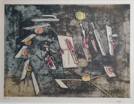 Ets En Aquatint Matta - Passage et sage du couple planche I