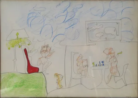 Geen Techniek Matta - Sans Titre 3 Original Pastel/Drawing on Paper