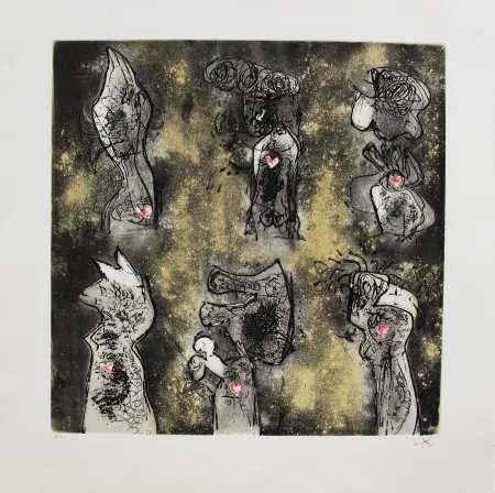 Ets En Aquatint Matta - Six personnages