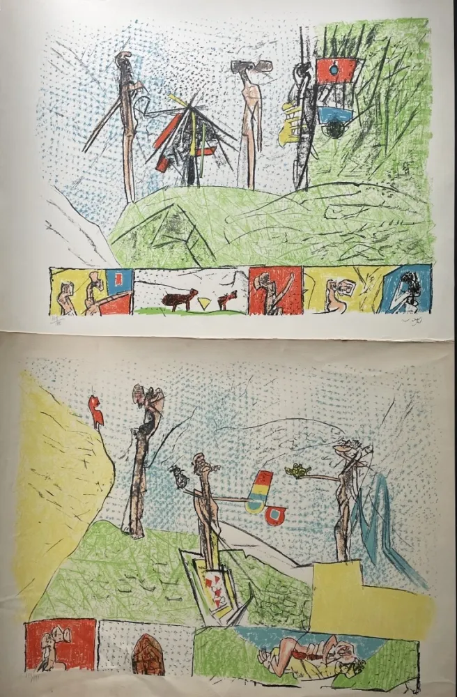 Lithografie Matta - Utopiens aux soleil and Pan, ton io