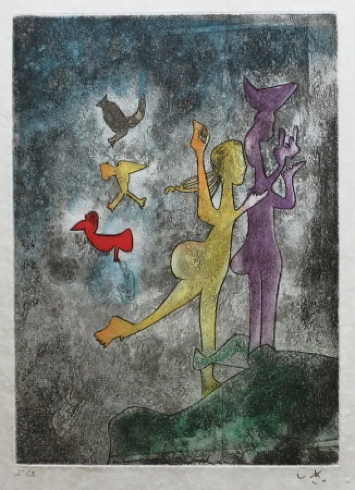 Ets En Aquatint Matta - Vivante Mortalité (Planche 6 )