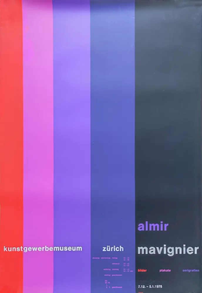 Zeefdruk Mavignier - Kunstgewerbemuseum Zürich.