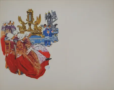 Heliogravure Méheut - Bretagne, Hommage aux Marins