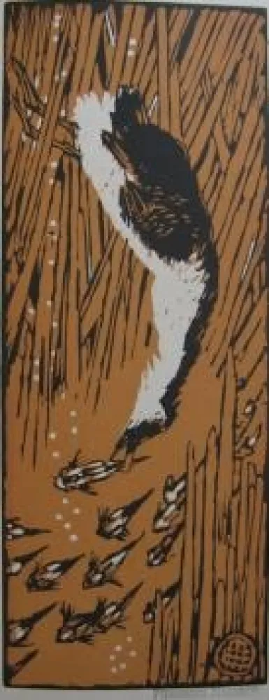 Houtsnede Méheut - Gode chassant