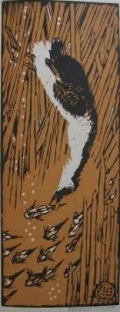 Houtsnede Méheut - Gode chassant