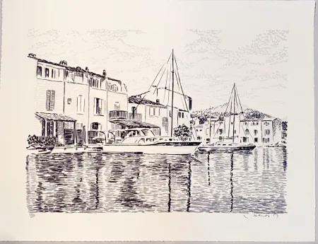 Lithografie Mendjisky - Port Grimaud