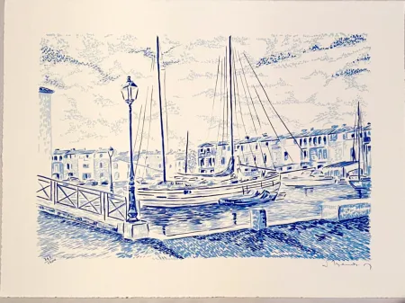 Lithografie Mendjisky - Port Grimaud