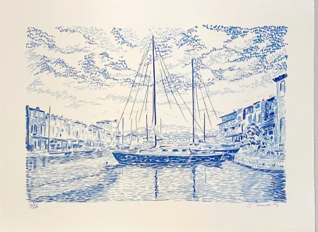 Lithografie Mendjisky - Port Grimaud