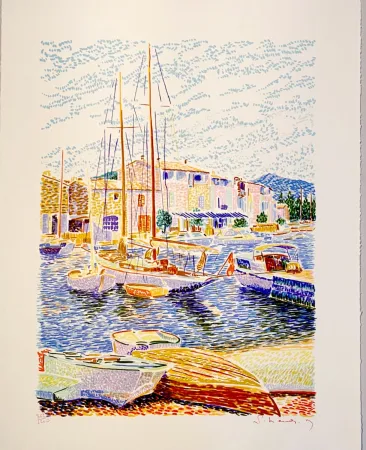Lithografie Mendjisky - Port Grimaud