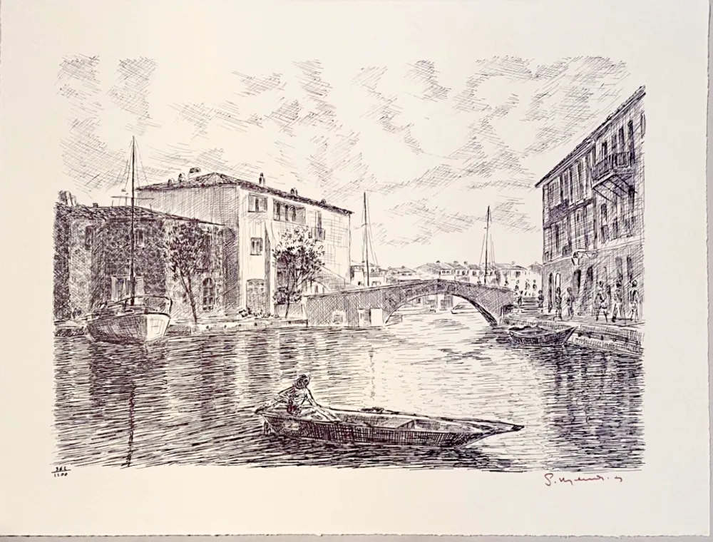 Lithografie Mendjisky - Port Grimaud