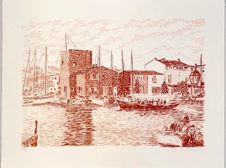 Lithografie Mendjisky - Port Grimaud
