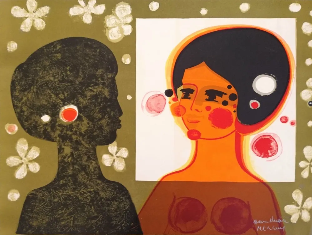 Lithografie Menguy - Face à Face