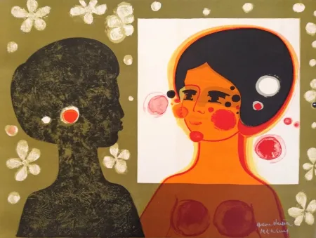 Lithografie Menguy - Face à Face