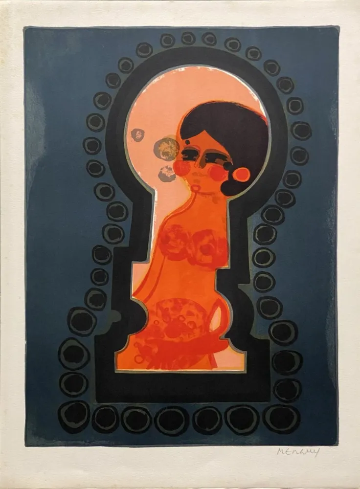 Lithografie Menguy - La serrure