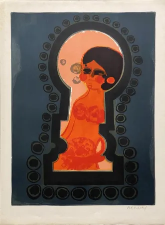 Lithografie Menguy - La serrure