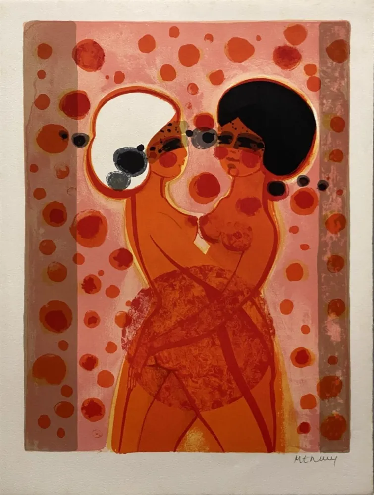 Lithografie Menguy - L'étreinte