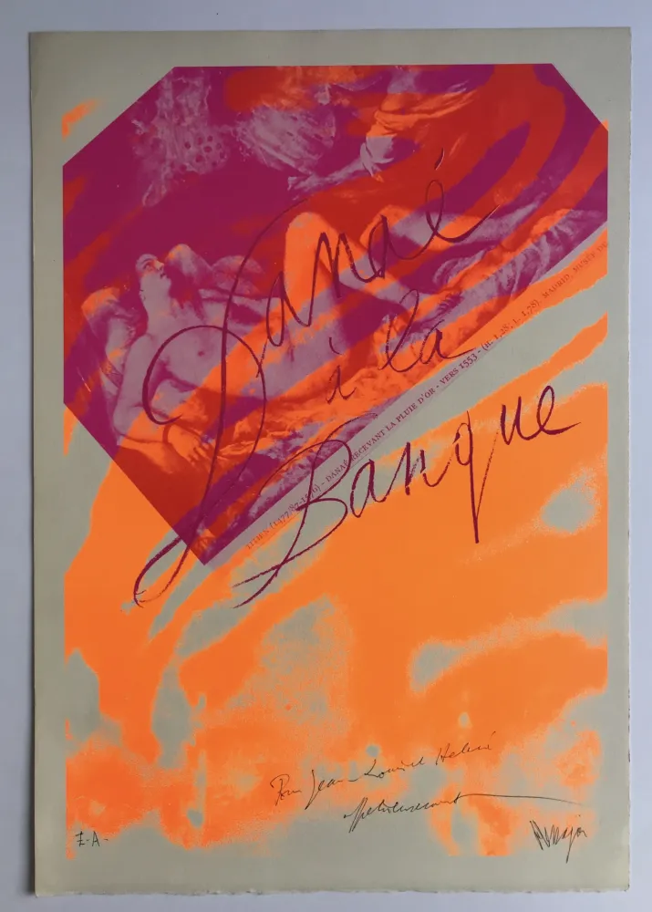 Lithografie Messagier - Danaé à la Banque